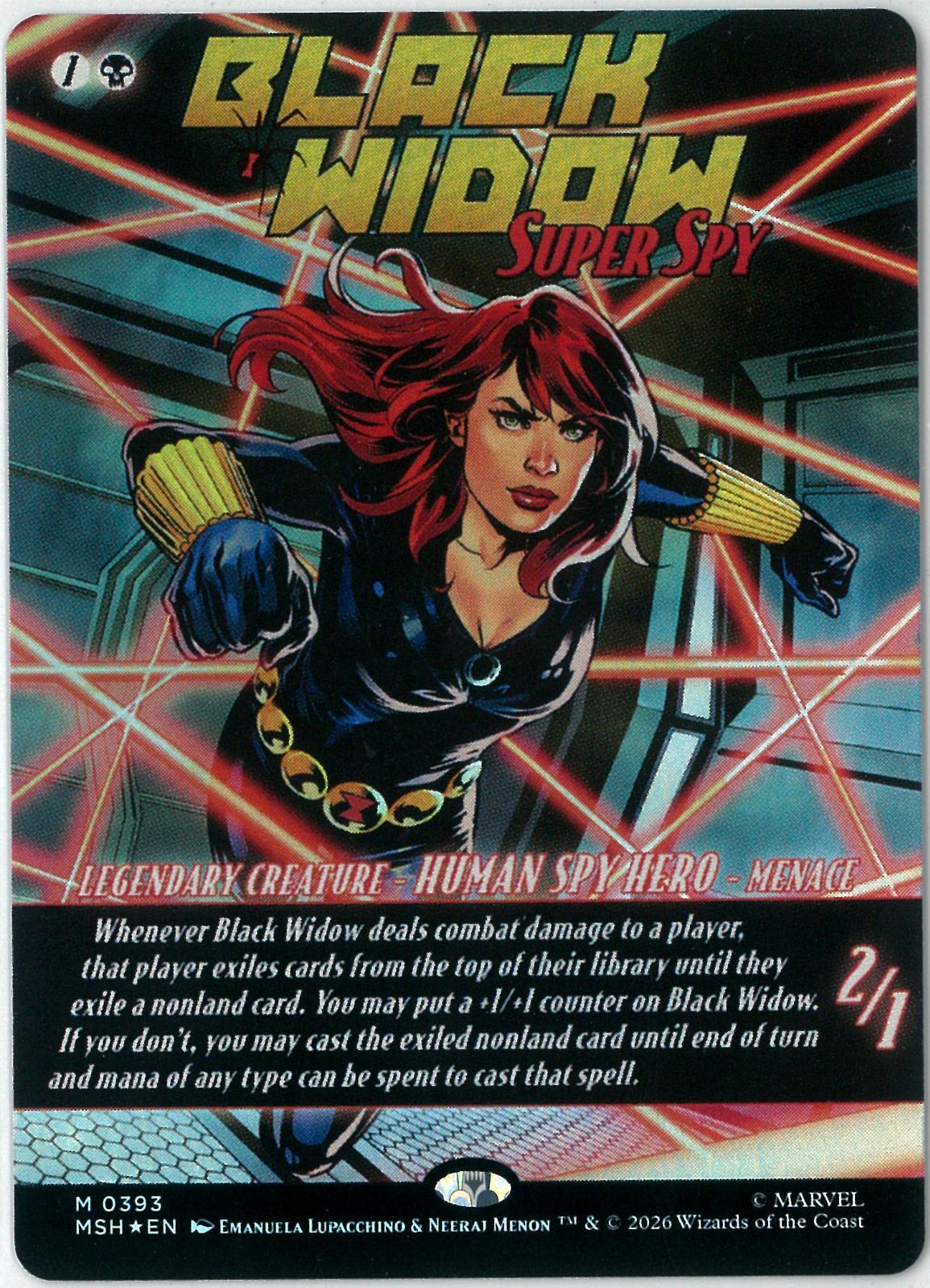 クラシック・コミックFOIL/MTG/英語版/スーパースパイ、ブラック・ウィドウ/Black Widow, Super Spy/マーベル スーパー・ヒーローズ/MSH0393