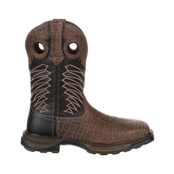 ドゥランゴ メンズ シューズ ブーツ・レインブーツ Tシャツ DURANGO Steel Toe Western Work Boot Chocolate Safari Elephant Blk チョコ
