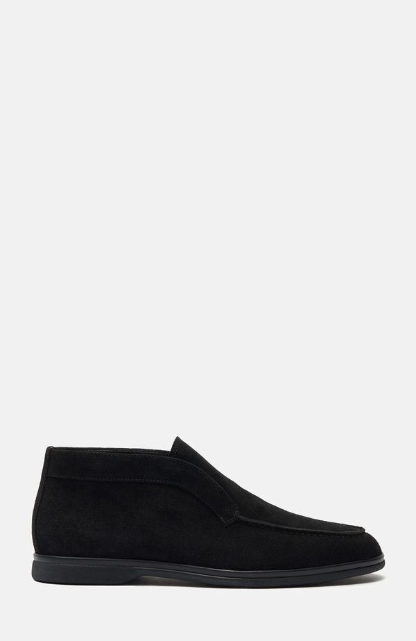 スカロッソ メンズ シューズ ブーツ・レインブーツ SCAROSSO Leonardo Boots Black Suede Leather ブラック
