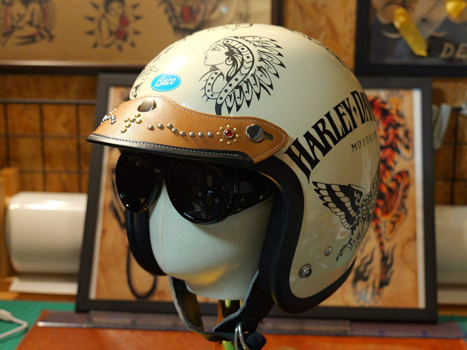 レザー ヘルメット スタッズ バイザー BUCO ブコ BELL ベル tt&co