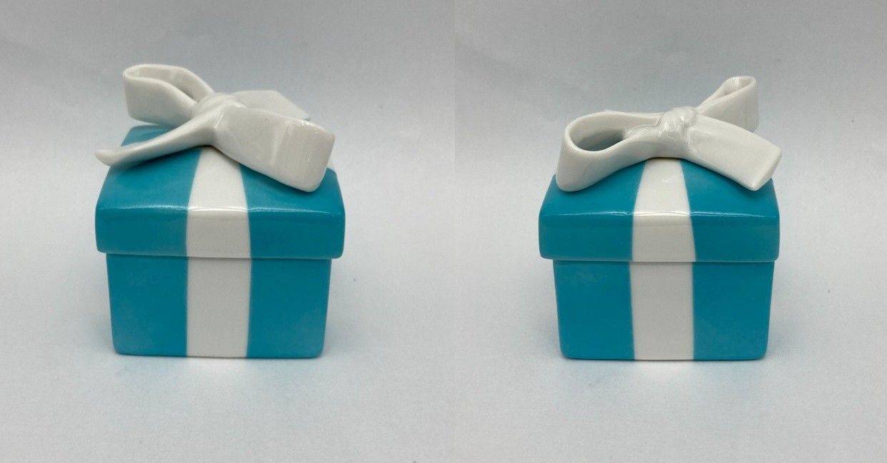 TIFFANY＆Co. ティファニー ミニブルーボウBOX 小物入れ 中古 D4