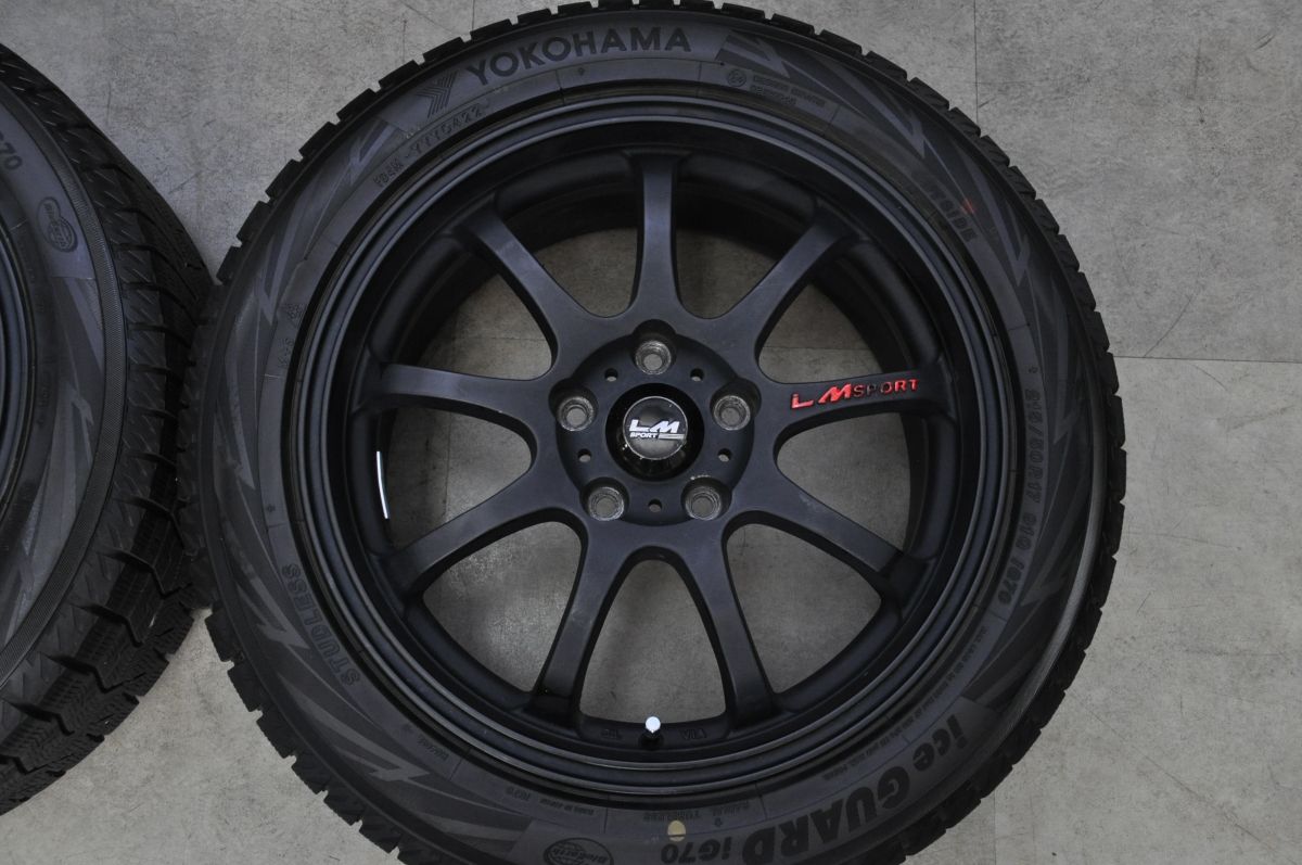 バリ溝】LMSport 17in 7.5J +50 PCD114.3 アイスガードiG70 215/50R17