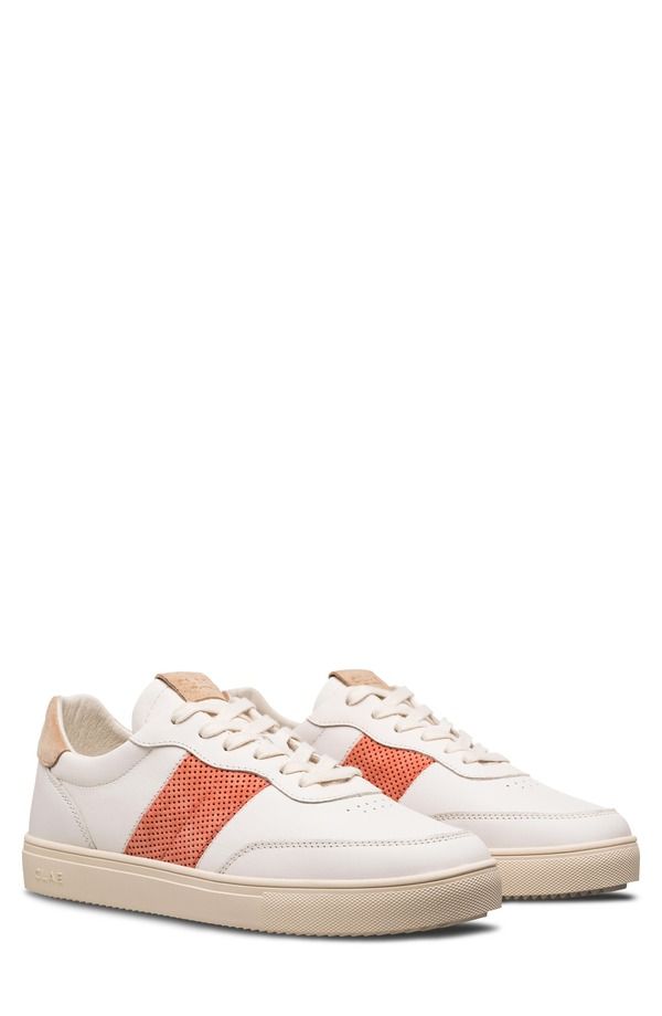 クラエ メンズ シューズ スニーカー レザー CLAE Davis Perforated Leather Sneaker Off White Safari Camellia オフホワイト