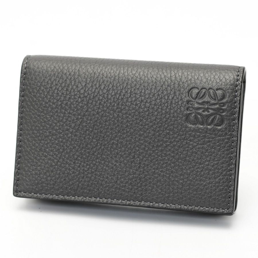 ロエベ / LOEWE　ビジネス カードホルダー / カードケース　C660M97X04　ソフトグレインカーフ　アンスラサイト(グレー系) 【中古美品】