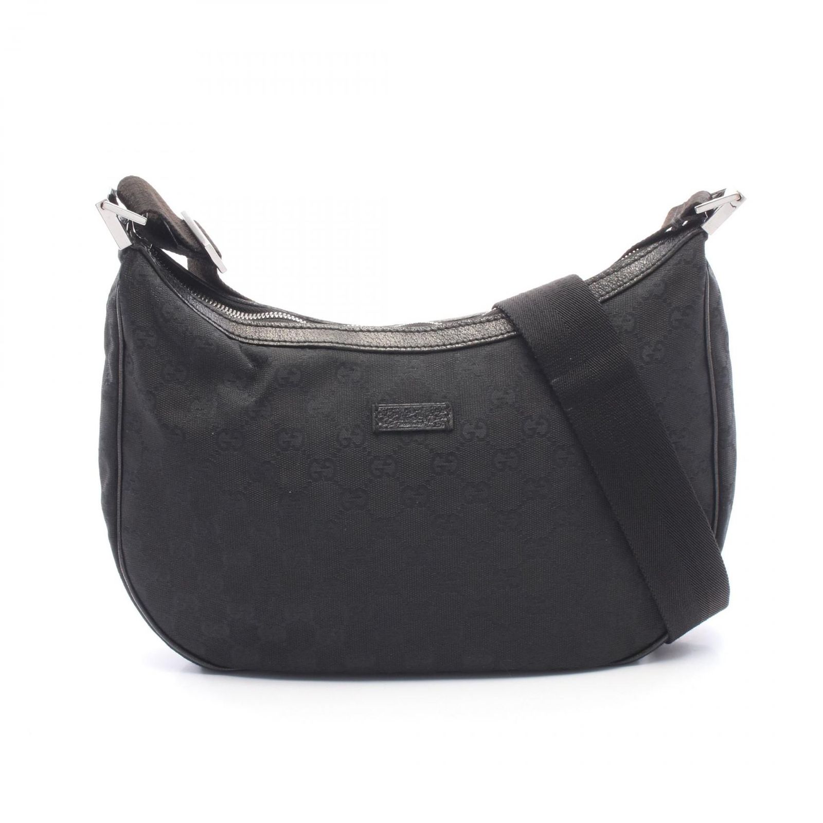 グッチ GUCCI ショルダーバッグ GGキャンバス 122790 ブラック キャンバス レザー ショルダーバッグ レディース Used B