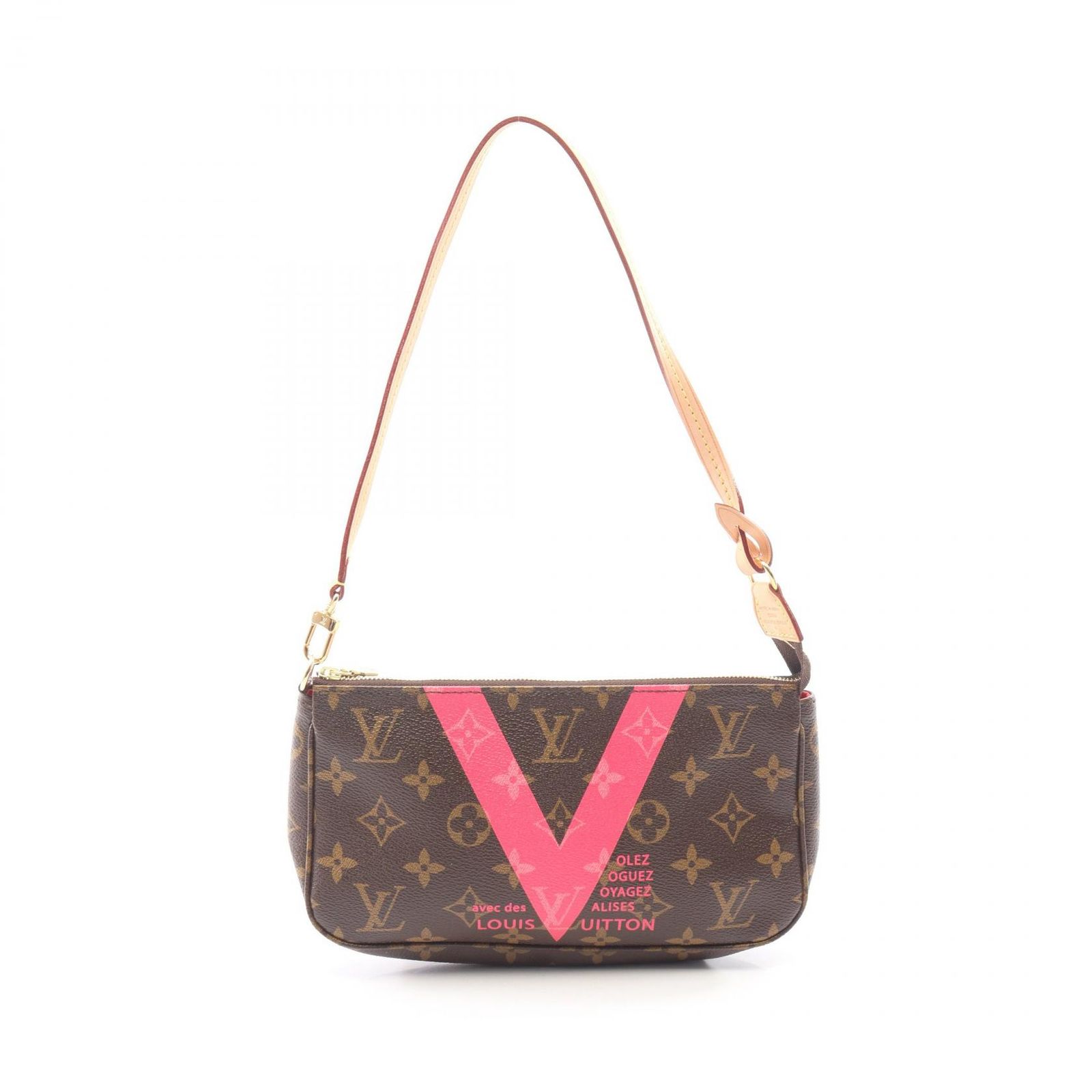 ルイ・ヴィトン LOUIS VUITTON ハンドバッグ ポシェットアクセソワール M41605 ピンク PVCコーティングキャンバス レザー ポシェット・アクセソワール レディース