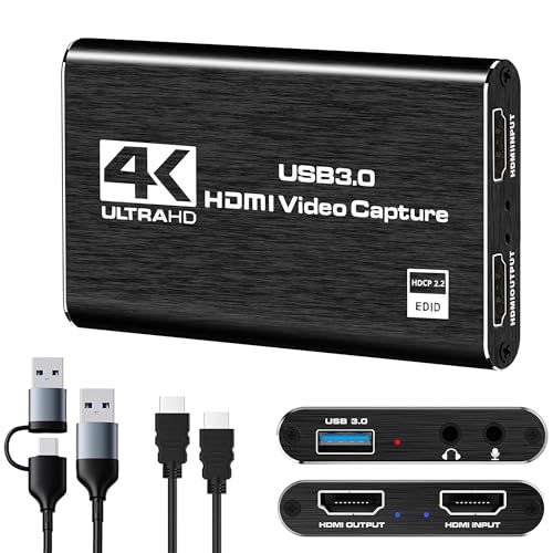 【新品】【2025最新】キャプチャーボード Switch 1/2 対応 4K HDMI パススルー 1080P 60FPS USB 3.0 高速伝送 超低遅延 ビデオゲームキャプチャー ボード PC/PS4/PS5/Xbox/Wii U/ウェブカメラ/スマート