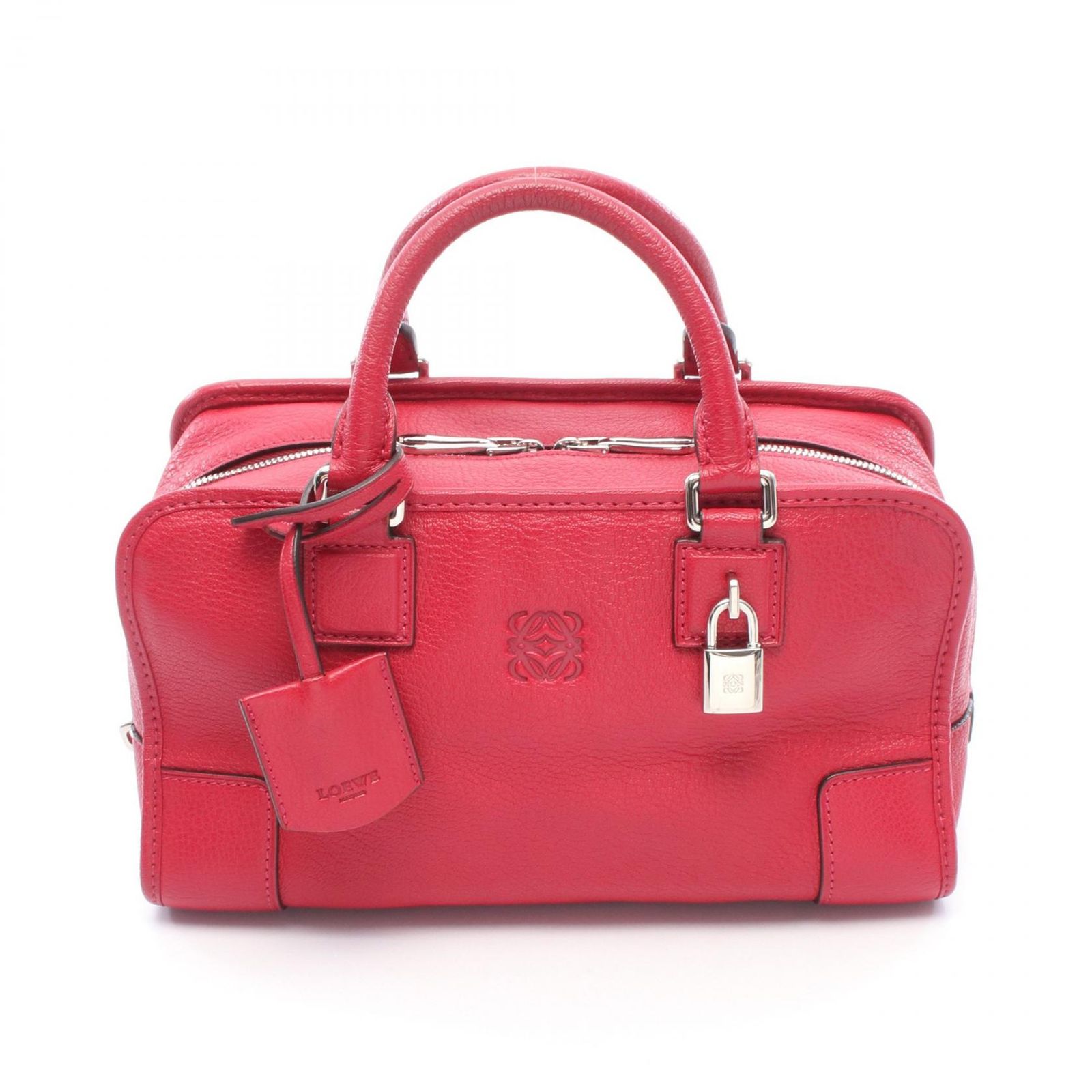 ロエベ LOEWE ハンドバッグ アマソナ28 レッド レザー アマソナ28 レディース Used A
