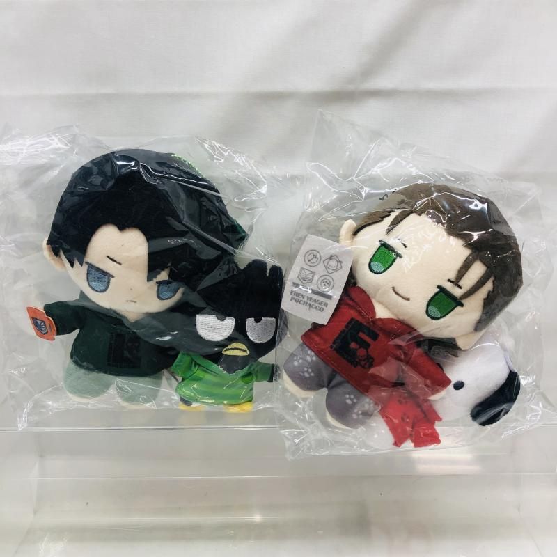 【中古】未開封)２点セット リヴァイ エレン 進撃の巨人 サンリオ ペアチャームマスコット バッドばつ丸 ポチャッコ[22]