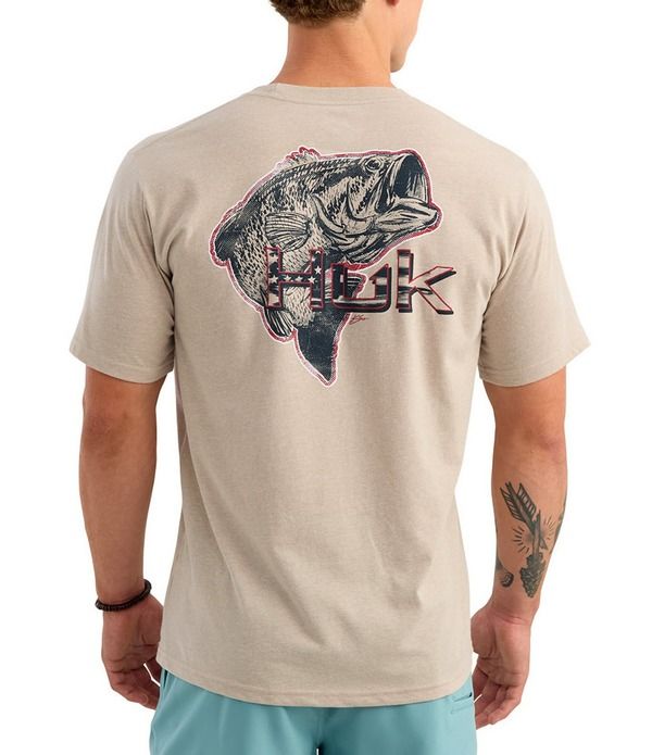 フック メンズ トップス シャツ グラフィック HukC Americana Fish Graphic Short Sleeve Performance TShirt Riverock Heather