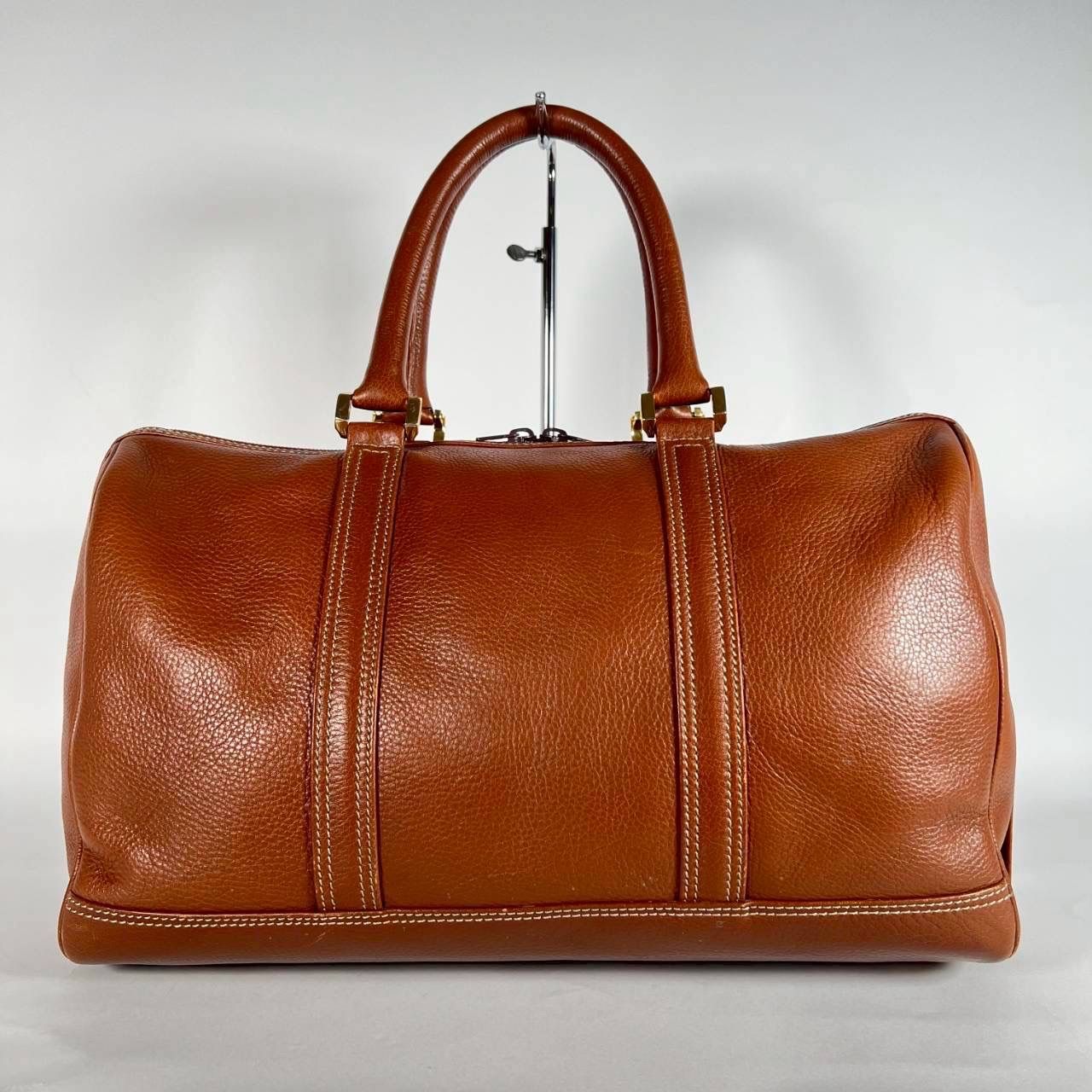 エンリケロエベナッペ Q29 ボストンバッグ クロコ型押し ブラウン系 B-205 ENRIQUE LOEWE KNAPPE エンリケロエベナッペ ミニボストンバッグ