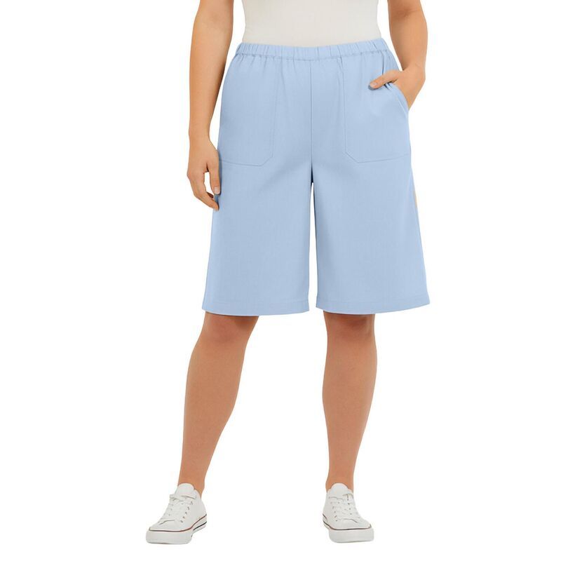 ロアマンズ レディース ボトムス ハーフパンツ・ショーツ プラスサイズ ショートパンツ リネン Roamans Womens Plusize LinenBlend PullOn Elastic Wai