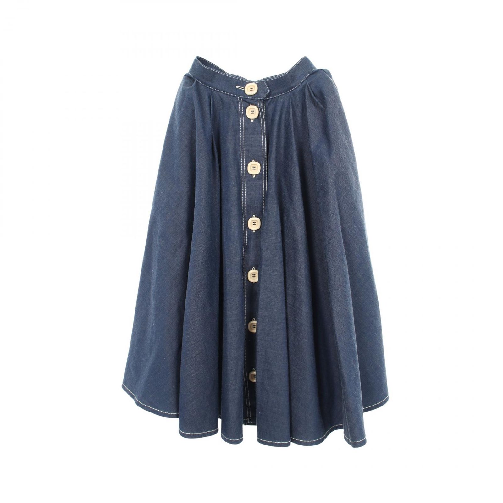 グッチ GUCCI スカート フレア 723658 コットン デニムスカート レディース Used A