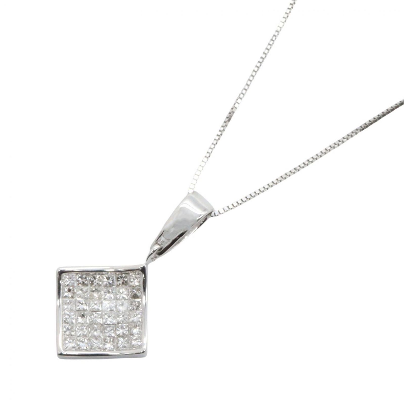 ジュエリー JEWELRY ネックレス ダイヤモンド ネックレス ダイヤ 3.9g 首回り36.5-40.5㎝ K18WG(ホワイトゴールド) ダイヤモンド ダイヤネックレス レディース