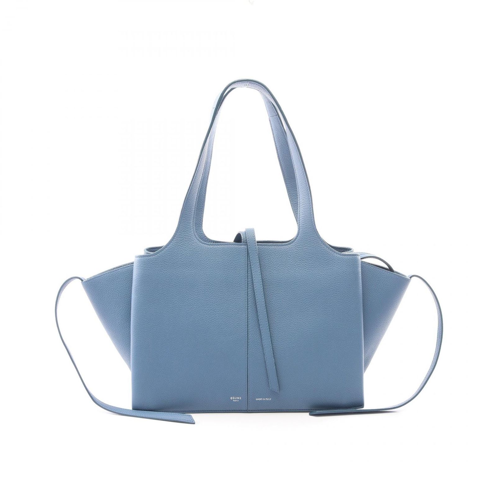 セリーヌ CELINE トートバッグ トライフォールド スモール 179043 ブルー レザー トライフォールド スモール レディース Used A