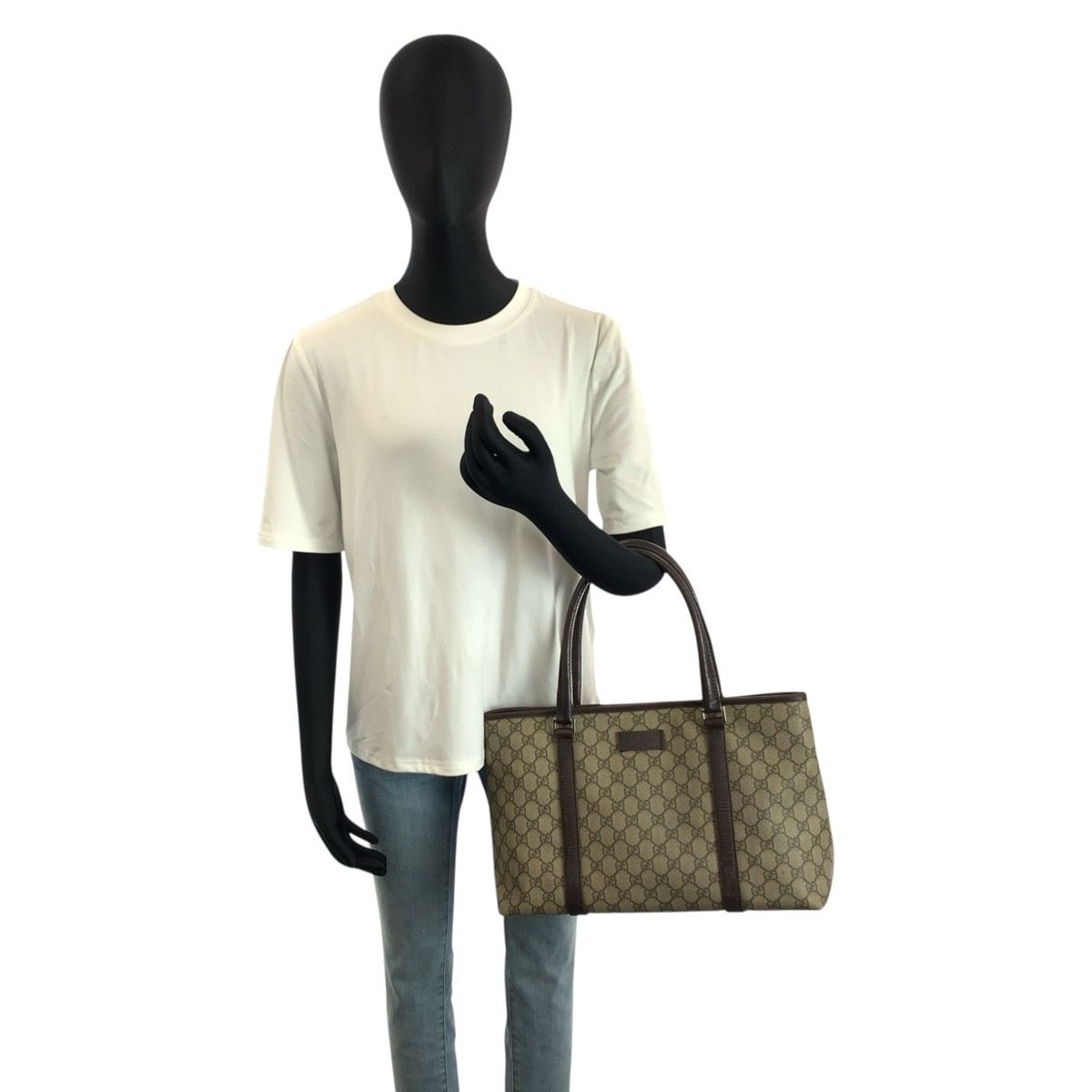 GUCCI グッチ ベージュ ブラウン GGスプリームキャンバス/レザー