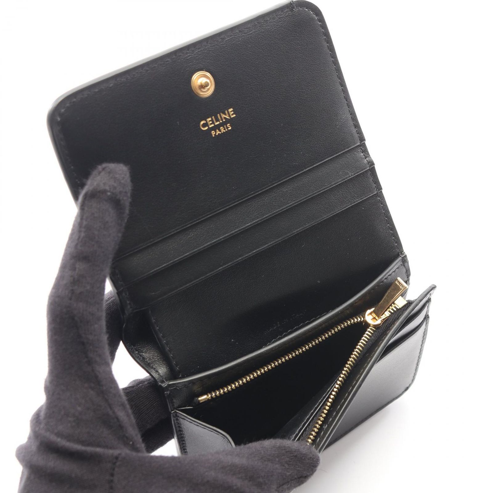セリーヌ CELINE 二つ折り財布 トリオンフ コンパクト ウォレット