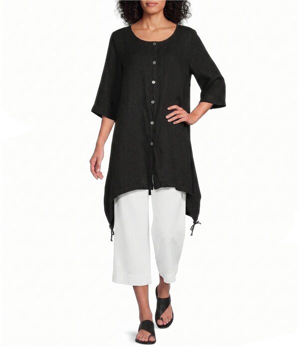 ブライン ウォーカー レディース アウター ニット・セーター Vネック ギャザー カーディガン リネン Bryn Walker Kay Light Linen VNeck Elbow Sleeve S