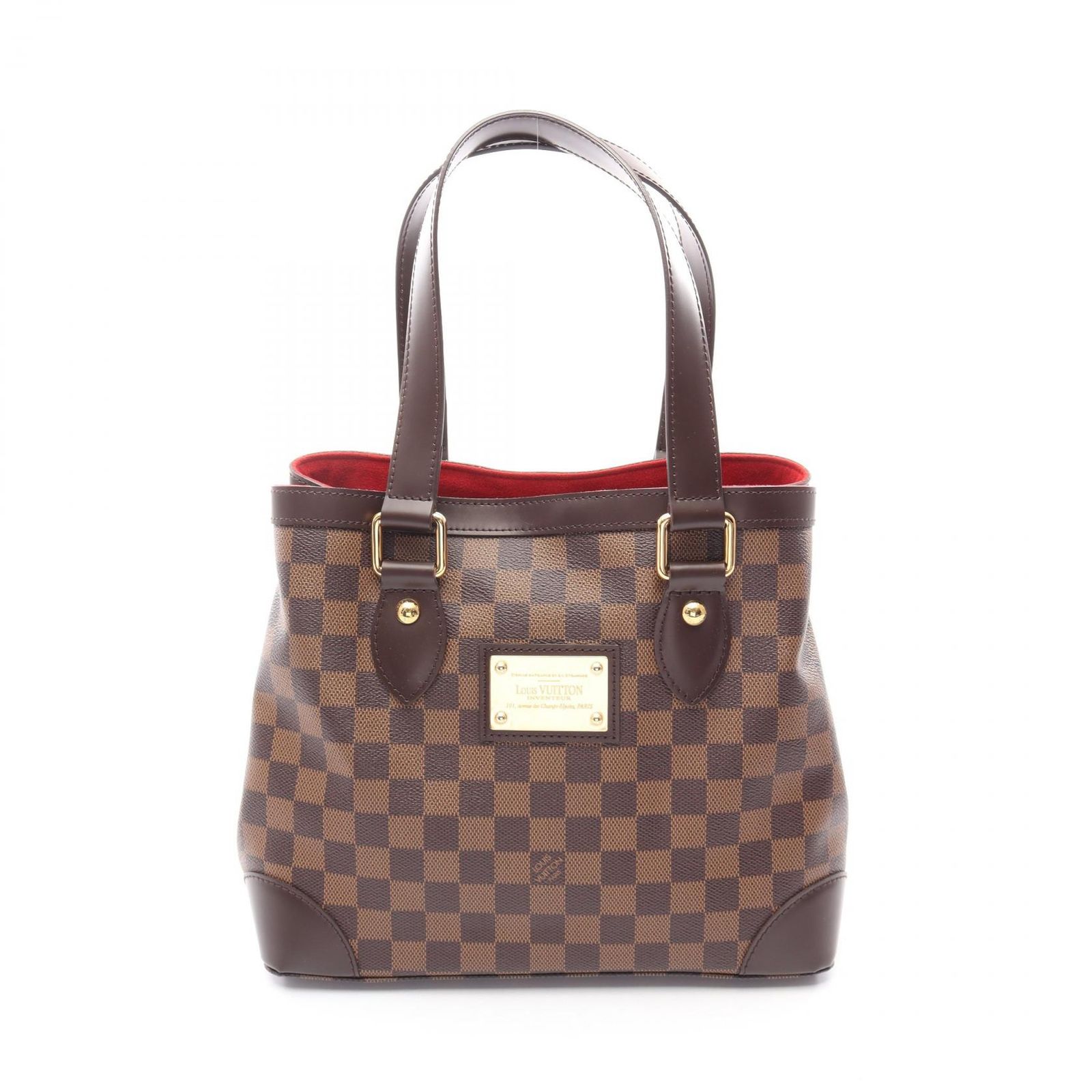 ルイ・ヴィトン LOUIS VUITTON トートバッグ ハムステッドPM ダミエエベヌ N51205 PVCコーティングキャンバス レザー ハムステッドPM レディース Used A