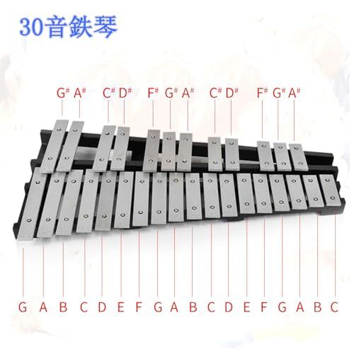 【新品】鉄琴 30音 折り畳み マレット4本 収納ケース付き 卓上鉄琴 bd41149f