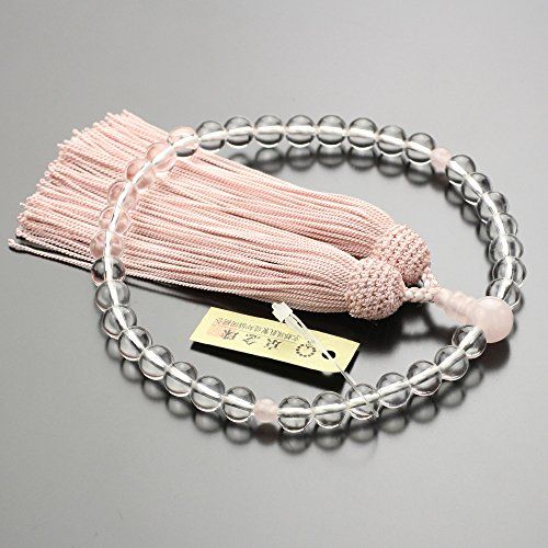 【新品】≪ペア数珠≫ 数珠 男性用（22玉 縞黒檀 青虎目石 正絹房）・数珠 女性用（約7ミリ 本水晶 ローズクォーツ 正絹房）ペアセット 念珠 念誦 略式 法事 葬儀 葬式 法要 天然石 夫婦お揃い ギフト 数珠袋プレゼント！ 5ba39b82