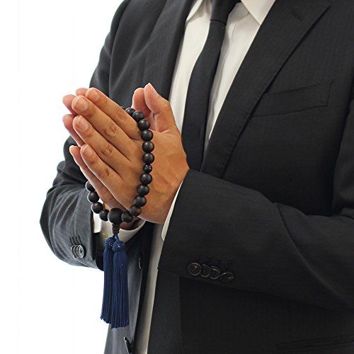【新品】≪ペア数珠≫ 数珠 男性用（22玉 縞黒檀 青虎目石 正絹房）・数珠 女性用（約7ミリ 本水晶 ローズクォーツ 正絹房）ペアセット 念珠 念誦 略式 法事 葬儀 葬式 法要 天然石 夫婦お揃い ギフト 数珠袋プレゼント！ 5ba39b82