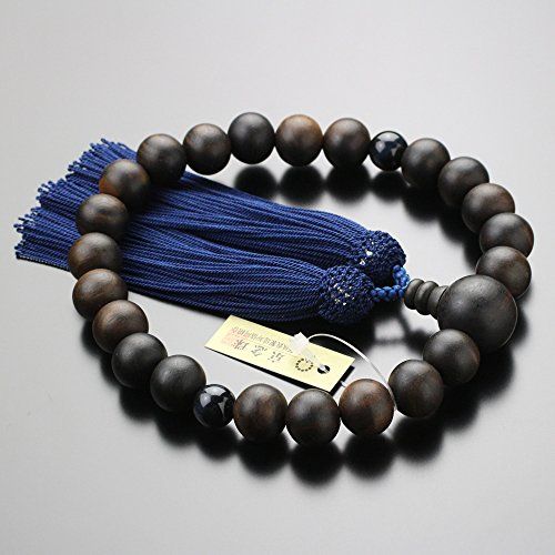 【新品】≪ペア数珠≫ 数珠 男性用（22玉 縞黒檀 青虎目石 正絹房）・数珠 女性用（約7ミリ 本水晶 ローズクォーツ 正絹房）ペアセット 念珠 念誦 略式 法事 葬儀 葬式 法要 天然石 夫婦お揃い ギフト 数珠袋プレゼント！ 5ba39b82