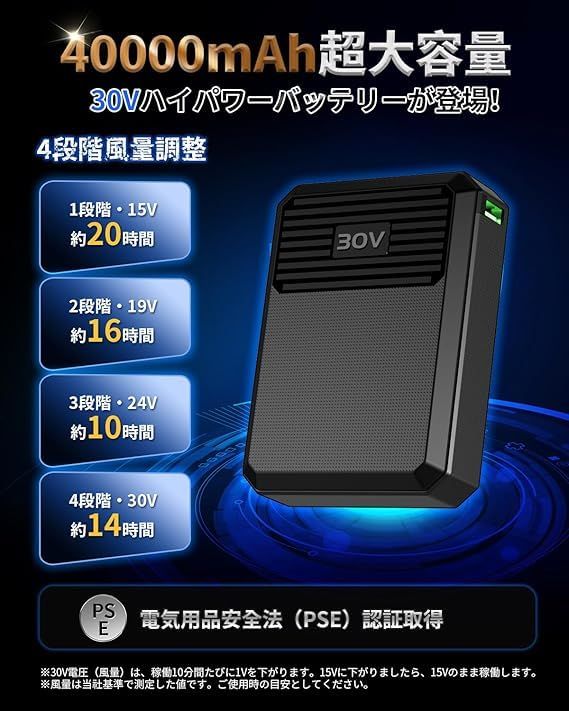 【新品】ファン付きベスト 空調作業服 ファンバッテリーセット【2026新モデル・30V超高出力・40000mAh大容量】空調ベスト 4段階風量調節 日本製ブラシレスモーター 軽量 静音 通気性 UVカット 熱中症対策 冷却作業服 作業着 アウ b50dc178 【新品】ファン付きベスト 空調作業服 ファンバッテリーセット【2026新モデル・30V超高出力・40000mAh大容量】空調ベスト 4段階風量調節 日本製ブラシレスモーター 軽量 静音 通気性 UVカット 熱中症対策 冷却作業服 作業着 アウ b50dc178