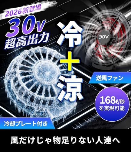 【新品】ファンバッテリーセット【2026「冷+涼」新形態&冷却ブレート付き&40000mAh大容量&30V超強力】ペルチェ素子式 5段階風量調節 暴風 空調作業服用 ファン付きベスト用 バッテリーセット 日本製 90mm服穴径対応 猛暑対策 06e91330 【新品】ファンバッテリーセット【2026「冷+涼」新形態&冷却ブレート付き&40000mAh大容量&30V超強力】ペルチェ素子式 5段階風量調節 暴風 空調作業服用 ファン付きベスト用 バッテリーセット 日本製 90mm服穴径対応 猛暑対策 06e91330