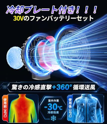 【新品】ファンバッテリーセット【2026「冷+涼」新形態&冷却ブレート付き&40000mAh大容量&30V超強力】ペルチェ素子式 5段階風量調節 暴風 空調作業服用 ファン付きベスト用 バッテリーセット 日本製 90mm服穴径対応 猛暑対策 06e91330 【新品】ファンバッテリーセット【2026「冷+涼」新形態&冷却ブレート付き&40000mAh大容量&30V超強力】ペルチェ素子式 5段階風量調節 暴風 空調作業服用 ファン付きベスト用 バッテリーセット 日本製 90mm服穴径対応 猛暑対策 06e91330
