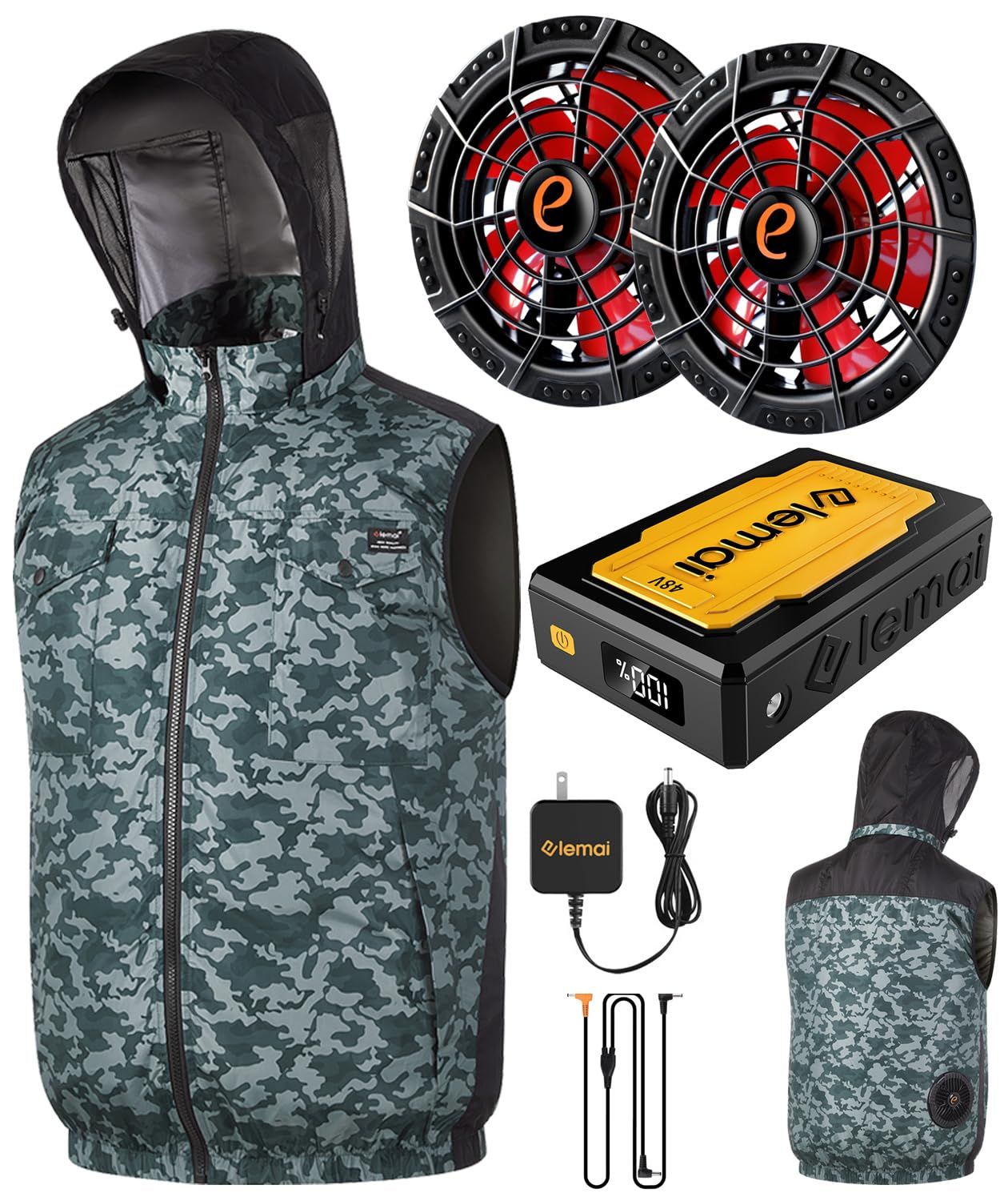 【新品】ファンバッテリー セット XLサイズ 超高出力48V 空調作業服 20V~48V 大風量 調節可能 ファン付きベスト遮熱-18℃ 大容量 急速充電器付き 暑さ対策 2a4c3db5 【新品】ファンバッテリー セット XLサイズ 超高出力48V 空調作業服 20V~48V 大風量 調節可能 ファン付きベスト遮熱-18℃ 大容量 急速充電器付き 暑さ対策 2a4c3db5