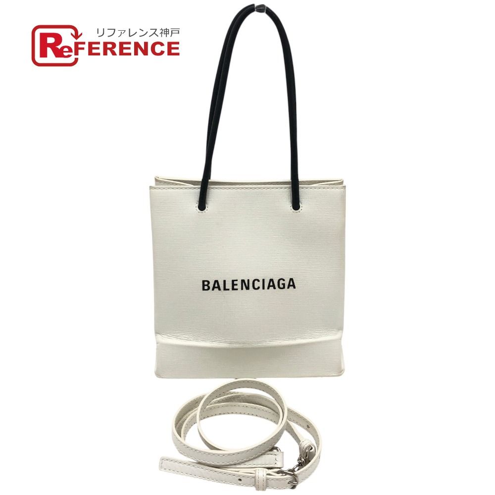 BALENCIAGA バレンシアガ ハンドバッグ ショッピング トート XXS 597858 レザー ホワイト