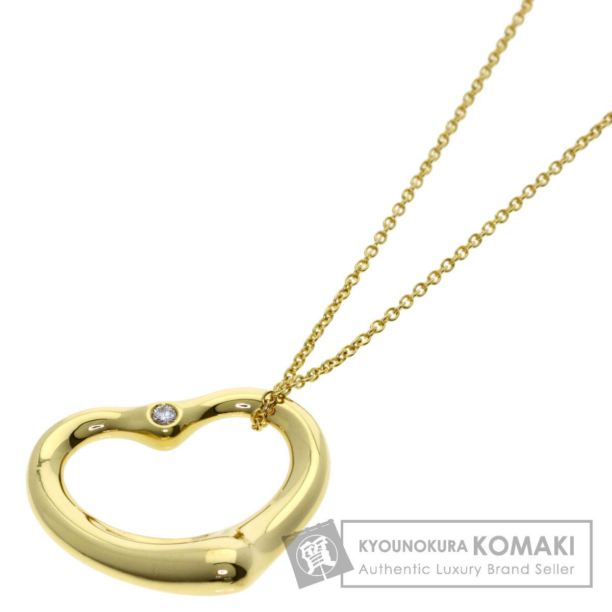 TIFFANY&Co. ティファニー オープンハート 1P ダイヤモンド ネックレス K18YG レディース [中古]