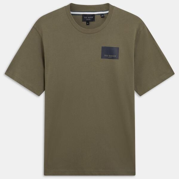テッドベーカー メンズ トップス Tシャツ ロゴ グラフィック Ted Baker Ted Baker SS Box Graphic Logo Tee Khaki カーキ