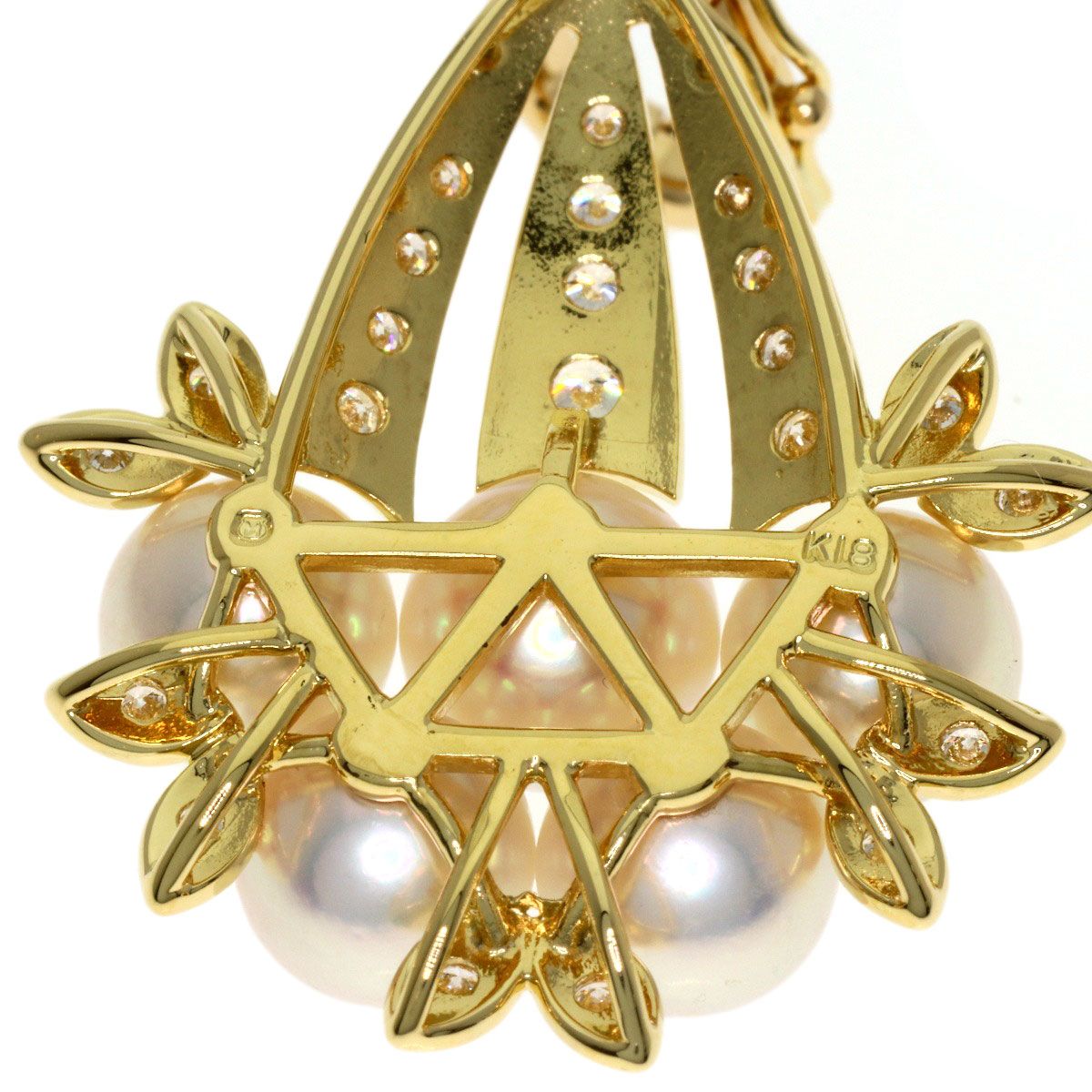 MIKIMOTO ミキモト パール 真珠 ダイヤモンド ペンダントトップ K18YG レディース [中古]