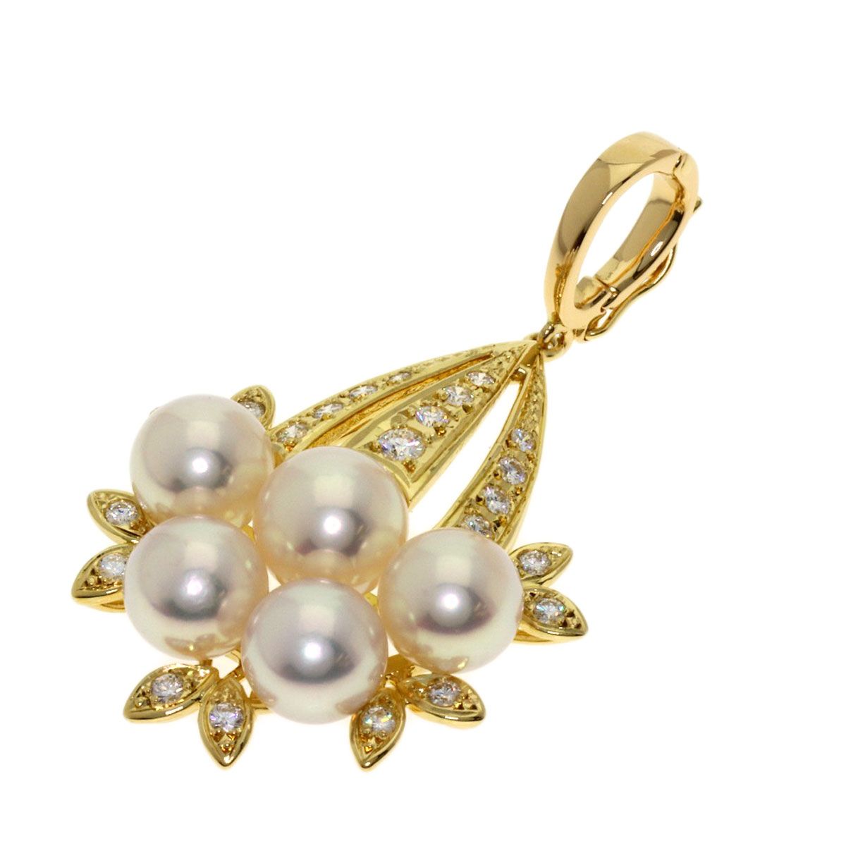 MIKIMOTO ミキモト パール 真珠 ダイヤモンド ペンダントトップ K18YG レディース [中古]