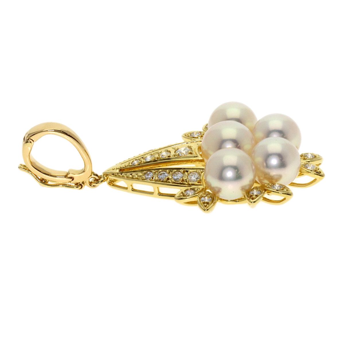 MIKIMOTO ミキモト パール 真珠 ダイヤモンド ペンダントトップ K18YG レディース [中古]