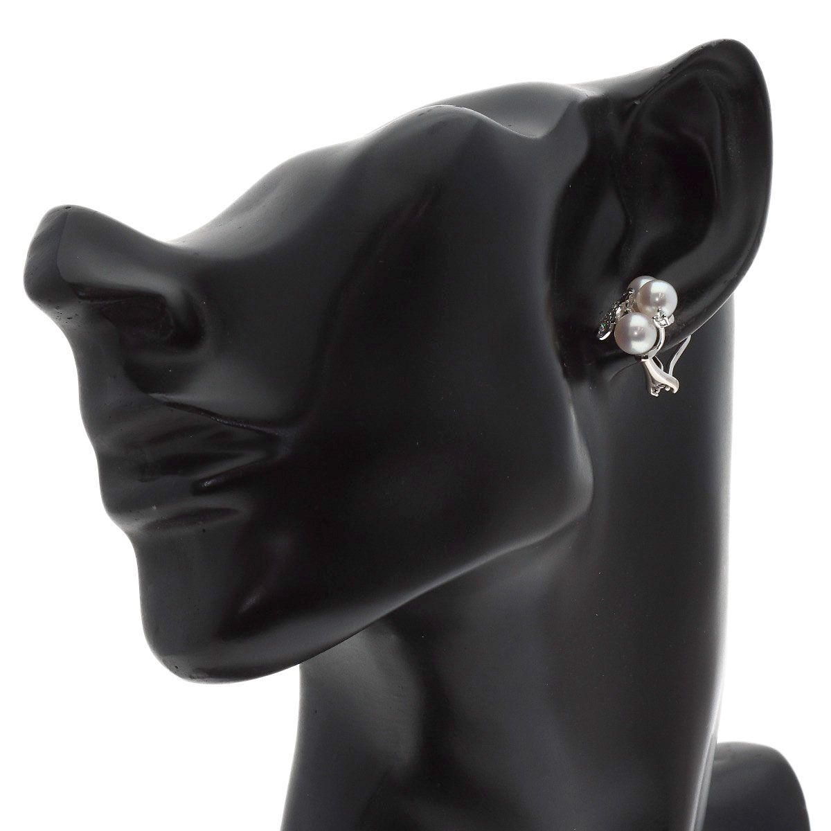 MIKIMOTO ミキモト パール 真珠 ダイヤモンド 片方のみ イヤリング K18WG レディース [中古]