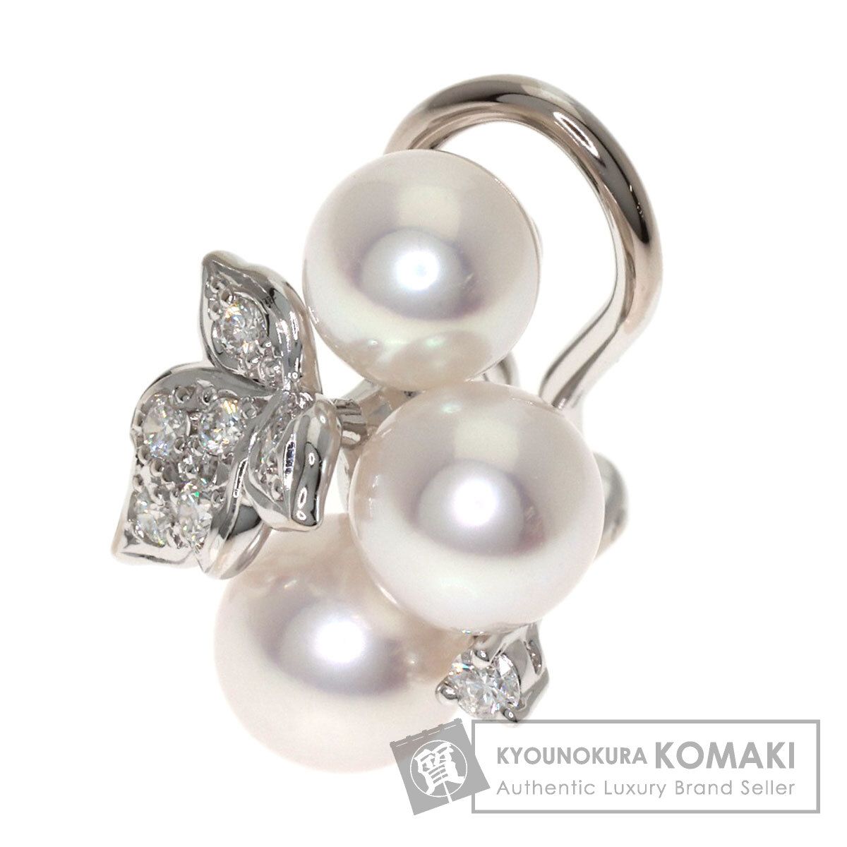 MIKIMOTO ミキモト パール 真珠 ダイヤモンド 片方のみ イヤリング K18WG レディース [中古]