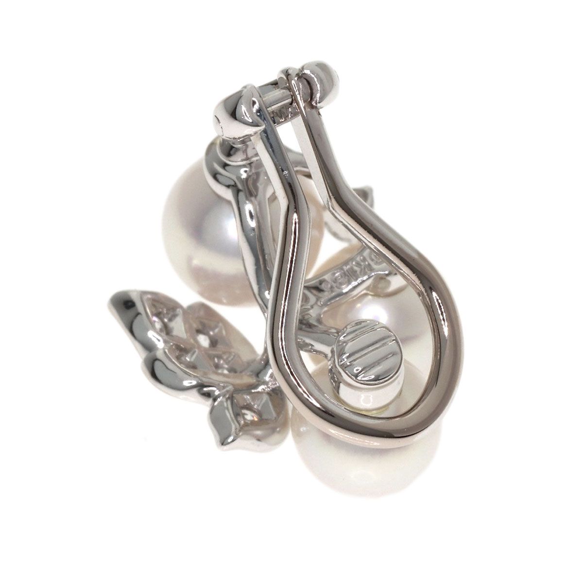 MIKIMOTO ミキモト パール 真珠 ダイヤモンド 片方のみ イヤリング K18WG レディース [中古]