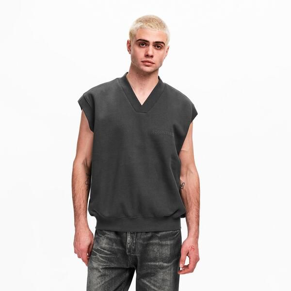 フィアオブゴッド メンズ アウター ニット・セーター ベスト Fear Of God Essentials Mens Knitted Sweater Vest Off Black ブラック