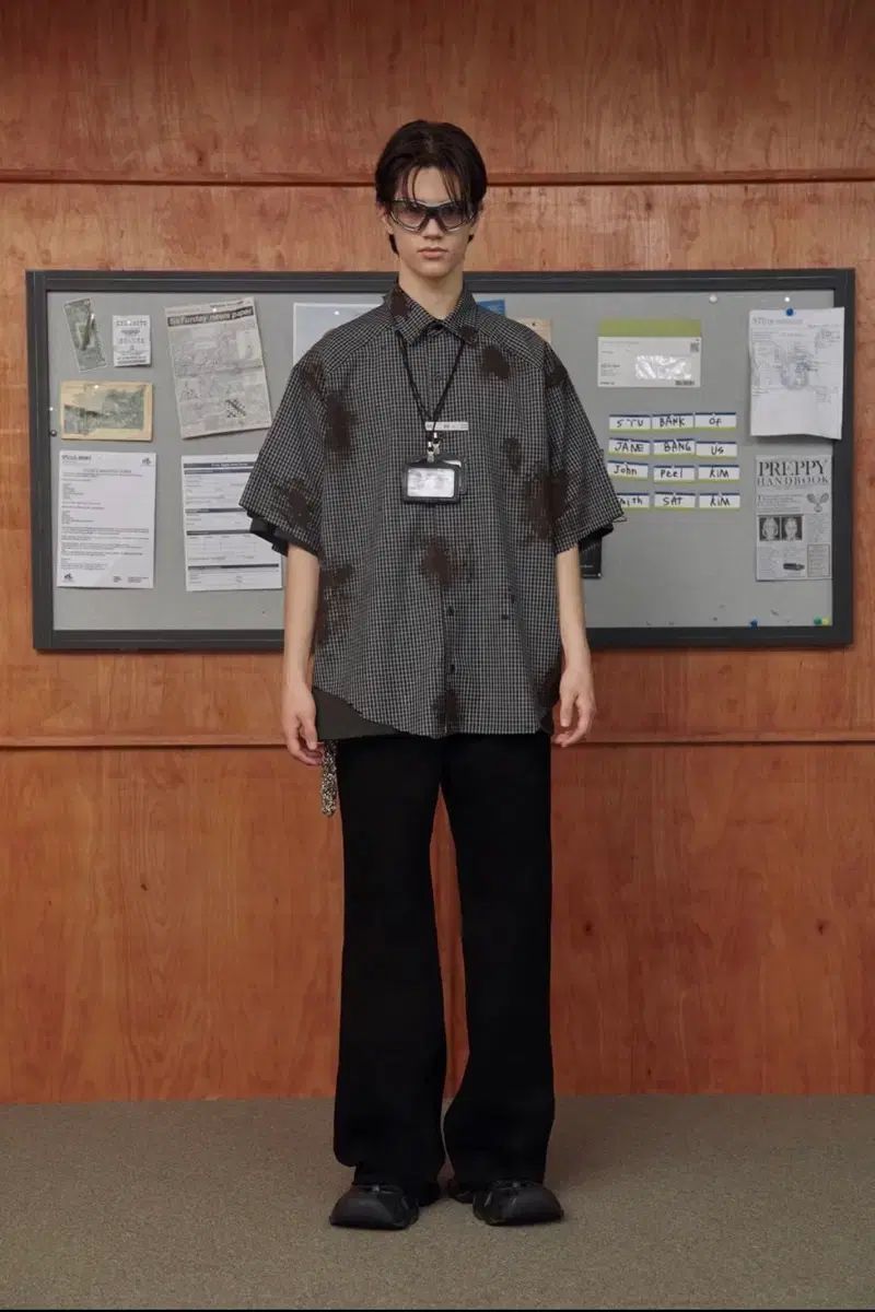 stu ペインティング CHECK シャツ L