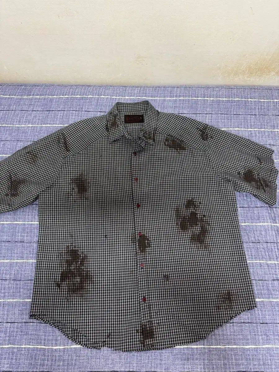 stu ペインティング CHECK シャツ L
