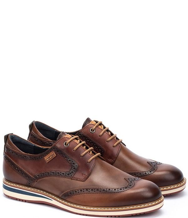 ピコリーノス メンズ シューズ ウィングチップ オックスフォード ブローグ レース レザー Pikolinos Avila Tri Color Leather Wingtip Brogue Lace