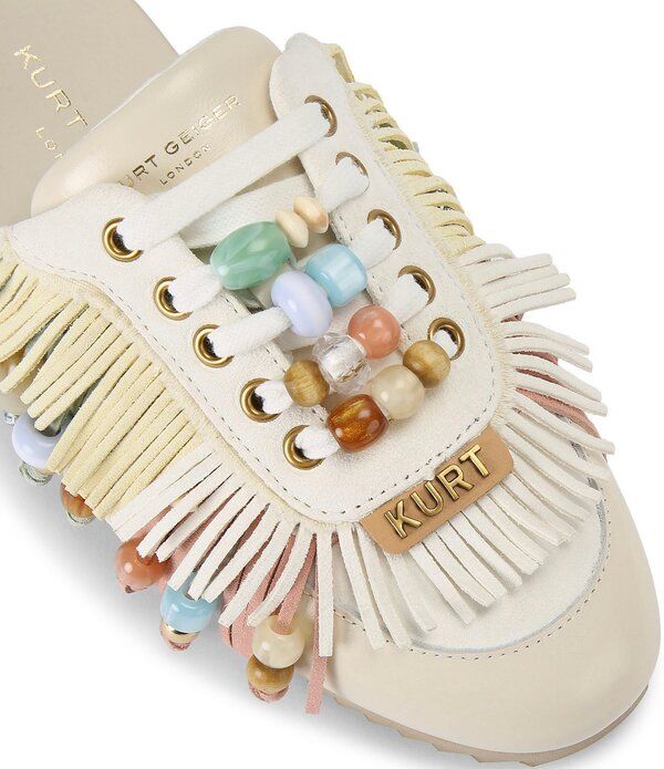 カートジェイガーロンドン レディース シューズ スニーカー スエード フリンジ Kurt Geiger London Islington P Beaded Fringe Suede Mule Snea