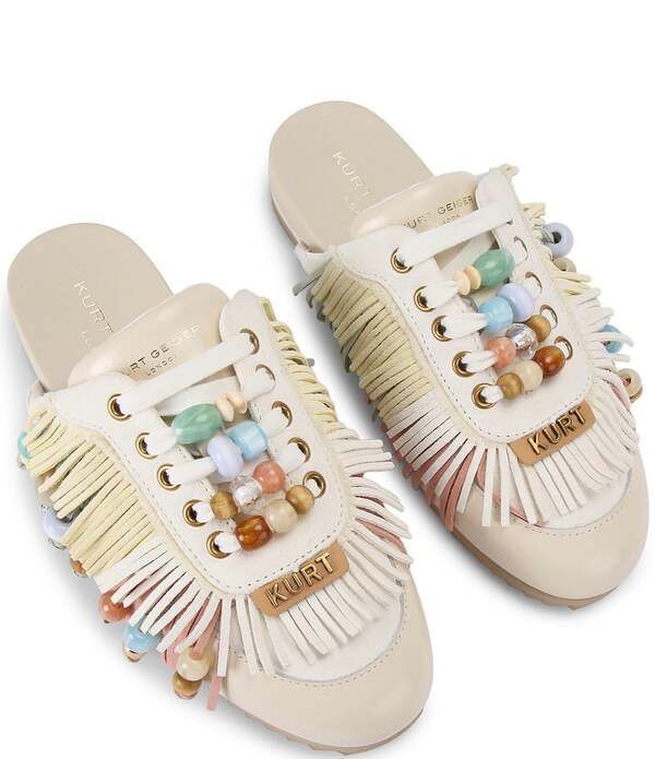 カートジェイガーロンドン レディース シューズ スニーカー スエード フリンジ Kurt Geiger London Islington P Beaded Fringe Suede Mule Snea