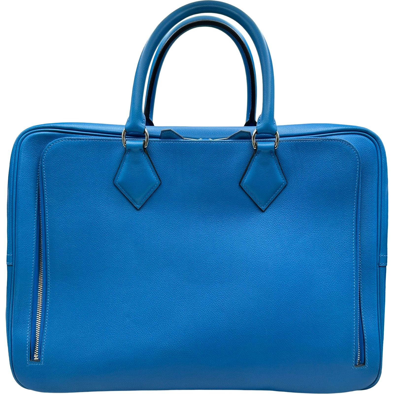 エルメス HERMES ポルトドキュマンプリュム24H □Q刻印 ブルーイドラ/シルバー金具 エバーカラー メンズ ビジネスバッグ