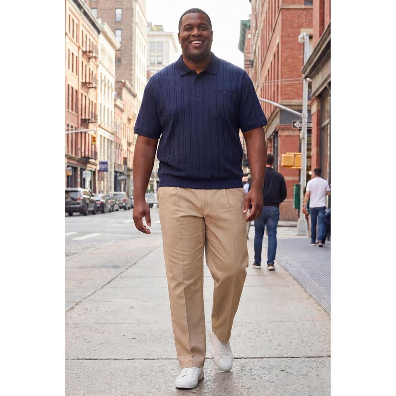 キングサイズ レディース ボトムス カジュアルパンツ リラックスフィット プリーツ トール KingSize Mens Big Tall Relaxed Fit WrinkleFreexpandabl