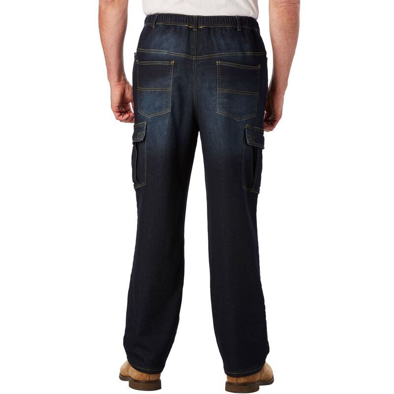 キングサイズ レディース ボトムス デニムパンツ リラックスフィット スウェットパンツ トール KingSize Mens Big Tall Relaxed Fit Cargo Denim Look