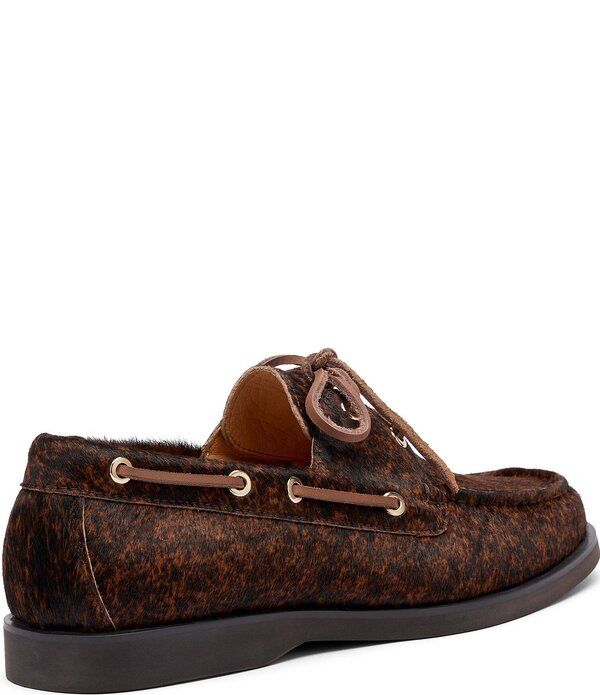 マークノーラン メンズ シューズ アニマル柄 プリント キャップ Marc Nolan Mens Capri Animal Print Pony Hair Boat Shoes Brown ブラウン